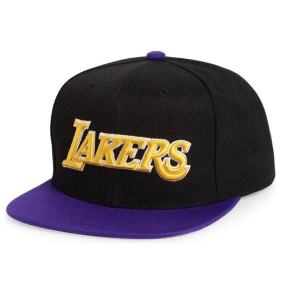 Mitchell & Ness NBA Core L.A. Lakers Snapback Baseball Cap Adjustable - Picture 1 of 10